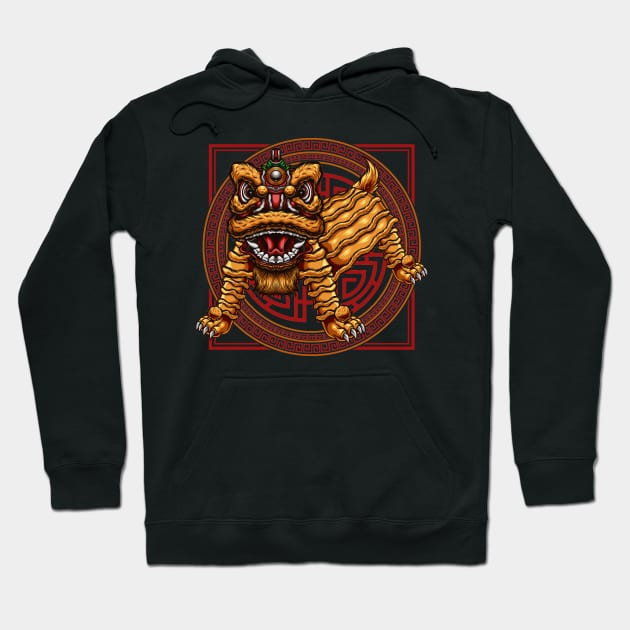 chinese lion dance Hoodie by YulsArtwork